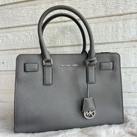 MICHAEL KORS Grey Leather Medium Hamilton Selma Tote Bag Raven Ciara - Picture 1 of 10
